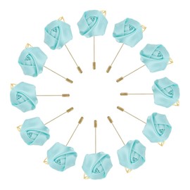 MECCANIXITY 12 Pcs Groom Boutonnieres Rose Boutonnieres Pins for Men Wedding Ceremony Anniversary Formal Dinner Party Light Green