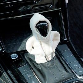 LISEFO 3PCS Gear Stick Hoodie, Car Gear Shift Knob Cover Shirt Sweater, Funny Car Accessories Hoodie, Universal Fit Gear Knob Protection Creative Gift, Black&White&Gray