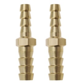 eMagTech 2 x Brass Fittings Hose Barb Reducer Straight Connector 8mm to 6mm Water Gas Oil Boat Air Line
