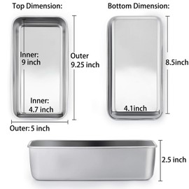 TeamFar Loaf Pans for Baking, 9 × 5 Inch Stainless Steel Loaf Bread Pans Tins for Homemade Bread/Brownies, Healthy & Sturdy, Oven & Dishwasher Safe - Set of 8