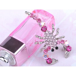 Alilang Hot Fuchsia Rose Pink Rhinestone Crystal Claw Scorpio Scorpion Pin Brooch
