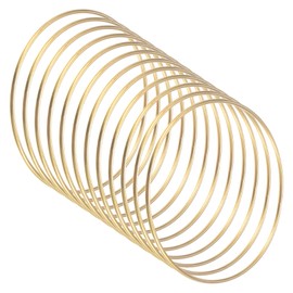 M METERXITY 12-Pack Dream Catcher Rings,5.5 Inch Metal Macrame Wreath Floral Round Rings Crafts Hoop for DIY Wedding Wreath/Wall Hanging Crafts/Christmas Decor[Gold]