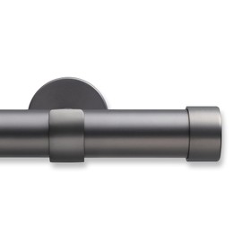 MODE Cambria® Designer Series - Premium 3 foot Custom Curtain Rod - 1-1/8 inch Large Diameter - Non-Adjustable for a Seamless Look - Premium Designer Brackets and End Caps - Matte Graphite Finish