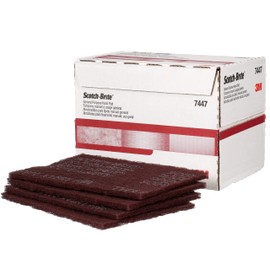 Scotch-Brite General Purpose 7447 Hand Pad, Very Fine Grade, 6 in x 9 in, Pack of 20, Aluminum Oxide, Surface Preparation, Scuffing, Blending, Cleaning, Maroon