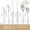 KINGSTONE 48 Piece Teardrop Silverware Set with Steak Knives, 18/10