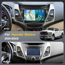 [4G+64G] Inefala for Hyundai Elantra 2011-2013 Android Car Radio Stereo with Wireless Carplay Android Auto, 9 Inch HD Touchscreen with WiFi GPS Bluetooth5.0 FM/RDS 32EQ SWC Backup Camera MIC
