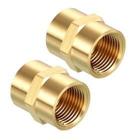 Kozelo Pack of 2, 3/8" NPT FeMale to 3/8" NPT FeMale Solid Brass Hose Fittings Adapter