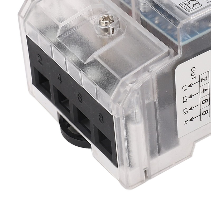 Energy Meter 3 Phase 4 Wire Backlit LCD Display DIN