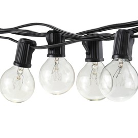 G40  String Light 2 Spare Bulbs Total Power 175W 25FT E12 Base for Patio Garden Backyard Party Christmas Holiday Wedding Decorations