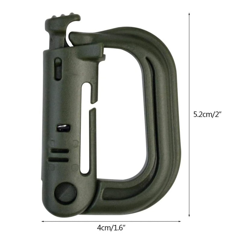 HOUSON Pack of 12 Carabiners, Molle Accessories D-shape Carabiner Plastic