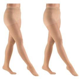 Truform Compression 30-40 mmHg Sheer Pantyhose Beige, Large, 2 Count