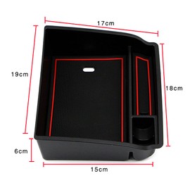 Dreamseek Armrest Storage Box for Toyota Hilux 2015 2016 2017 2018 2019 2020 2021 2022 Interior Organizer Center Console Holder Tray