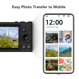 4K Digital Camera, 64MP 28X Digital Zoom Autofocus Vlogging Camera, Compact Point Shoot Camera with Retro Filter, Fidelity Hotspot for Photo Transfer, for Teens Adult Travel