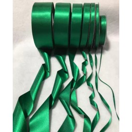 Emerald Green Double Sided Satin Ribbon-Made in France (7 Widths to choose from) - 1/4"