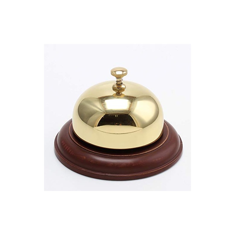 Hotel Bell WOOD LIH220-PB Hotel Bell with Wooden Stand (Brass