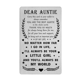Best Auntie Gifts - Auntie Mothers Day Card from Niece - My Auntie Birthday Wallet Card, Christmas Ideas