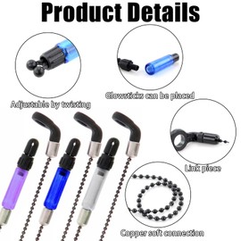 Plipdhy 3 Pcs Fishing Bobbins,Bite Indicators for Carp Fishing,Bite Alarms Illuminated Indicators,Swingers Tackle Accessories for Night Fishing