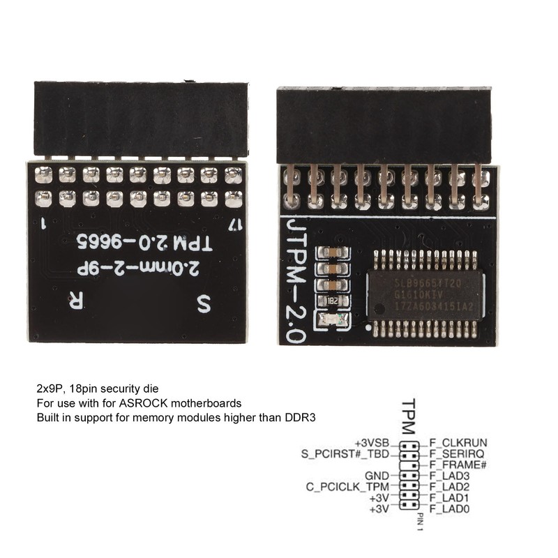 18Pin TPM2.0 Module Encryption Security Module with Discrete Encryption Processor