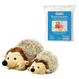 Glorex 04403100K – Complete Set Cuddly Toy for Stuffing Yourself, Hedgehog with Baby, Approx. 32 cm, Includes 100 g Cotton Wool, for Crafts and Cuddling