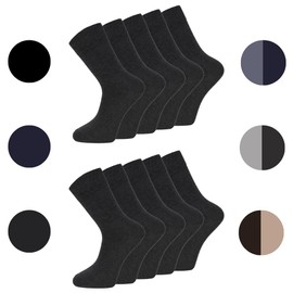 10 Pairs of Men's Women's Long Sports Work Socks in Size 43-46/47-49 for Men, 35-38/39-42 Breathable, charcoal