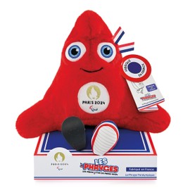 Doudou et Compagnie JO2505 Phryge, Bonnet phrygien Mascot Made in France of the Paralympic Games in Paris 2024, Red-Para, 31 cm