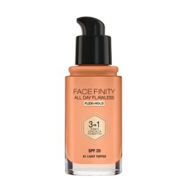 Max Factor Facefinity 3-in-1 All Day Flawless Liquid Foundation, SPF 20 - 81 Light Toffee, 30 ml