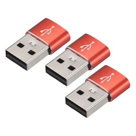 Rebower USB C Female to USB Male Adapters Type C to USB Converters[for Phone Tablet Computer] - Red/3 Pcs