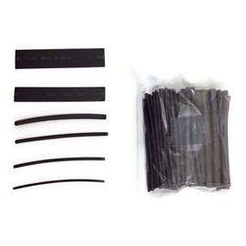 ERAY-Multimedia - Heat Shrink Tubing Assortment 100-Piece Set, 6 Sizes, Shrink Rate 2:1, 10 cm Long, Refill Pack Bag, Insulation (10 cm, Black, 100)