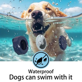 Yogini Airtag Dog Collar Holder Waterproof,Full Coverage Protection Cat Collar Airtag Holder,Silicone Airtag Pet Collar Holder,Ip68 Dog Collar Airtag Holder (Blue)