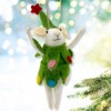 White Mouse Christmas Tree Ornament - Wool Party Mouse Dressed