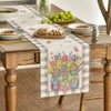 Artoid Mode Buffalo Plaid Vase Lavender Tulip Spring Table Runner,