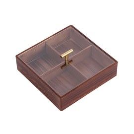 Container With Cover Convenient Candy Dispenser Wood Stylish Snack Storage Case With Lid Offices