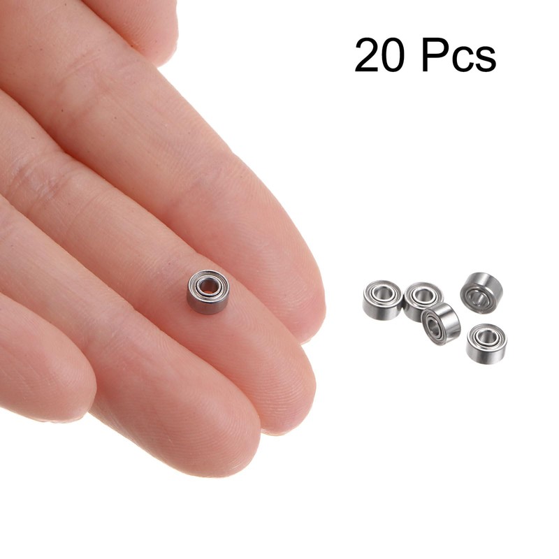 sourcing map 20pcs MR52ZZ Deep Groove Ball Bearings 2x5x2.5mm Chrome
