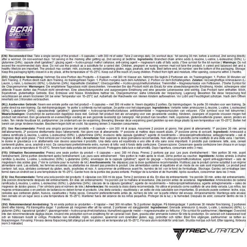 Trec Nutrition BCAA G-FORCE 1150 Amino Acid Aminos BCAA Regeneration