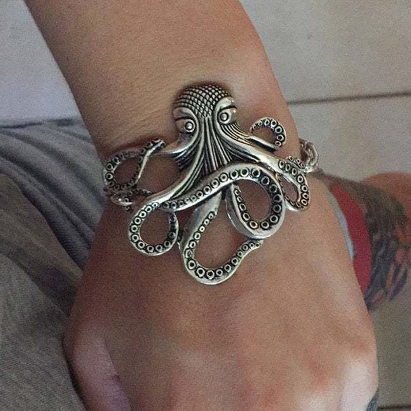 Opexicos 2Pcs Octopus Bracelet in Sterling Silver - silver Chain