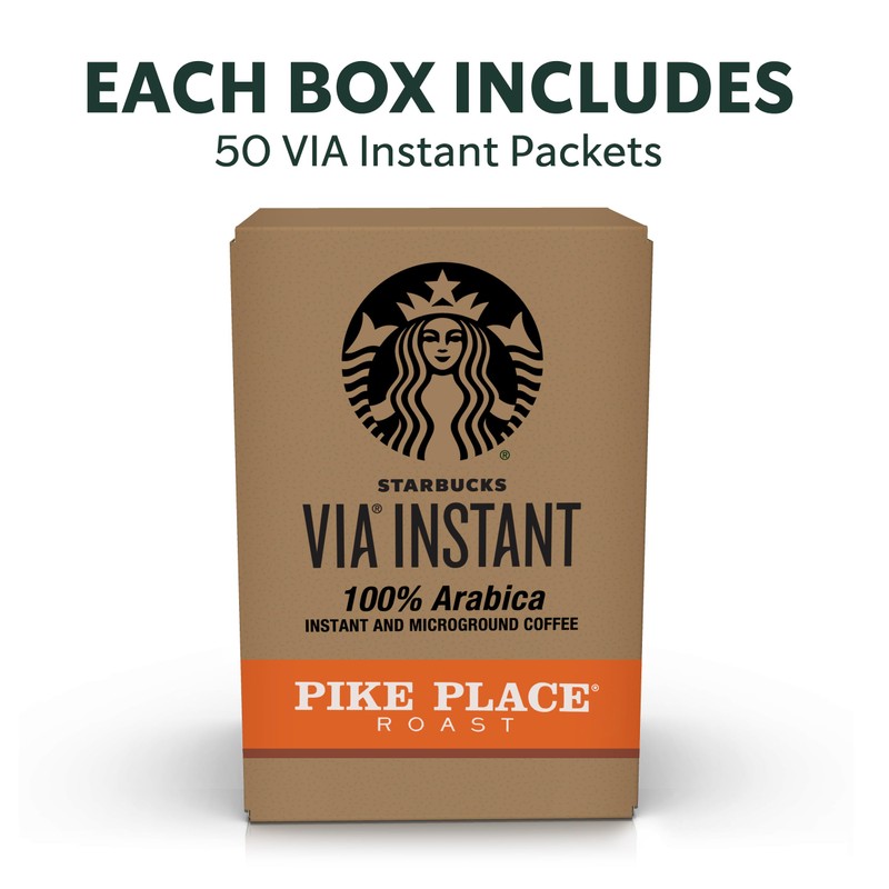 Starbucks VIA Instant Coffee, Medium Roast Coffee, Pike Place Roast,