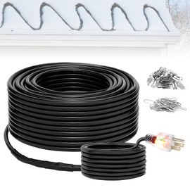 Oak Leaf 120Ft Heat Tape for Water Pipes, Self-Regulating Roof Heat Cable, Freeze Protection Heat Tape for Roof and Gutter with Light Indicator Plug & 5Ft Power Cord, 120V/ 6W/Ft