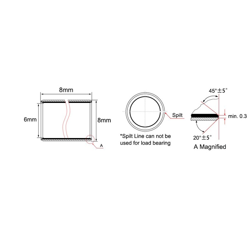 sourcing map Oil Bar Pack of 10 Plain Bearings, 6