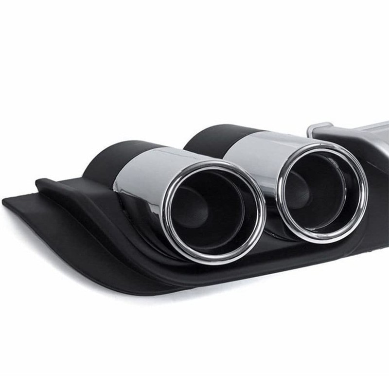 Universal Car Rear Bumper Lip Diffuser Spoiler 4 Holes Exhaust