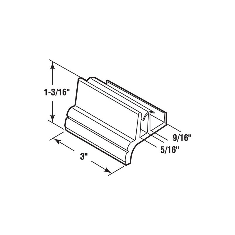 Prime-Line M 6144 Tub Enclosure Bottom Guide, Workright Products, Clear