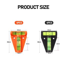 8 Pieces T-Shaped Level, Mini Level, Rv Gadget, Rv Level, Portable Level (Black, Orange)