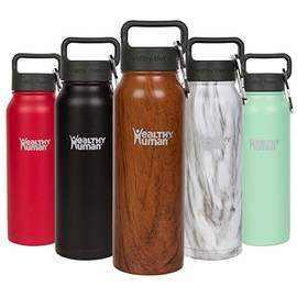 Healthy Human - Botella de agua de acero inoxidable | Termo de agua con aislamiento al aspiradora de doble pared para adultos, botellas de viaje ecoló