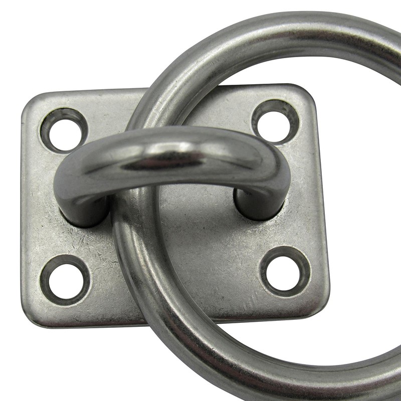 Stainless Steel Marine Eye Plate with Ring 8MM x 50MM