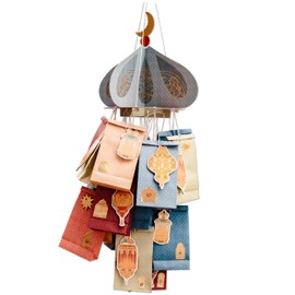 Papierdrachen Mobile Calendar for Ramadan – Mosque – DIY – Gift – Decoration – Lantern Crescent Moon Stars – Set 02