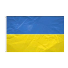 Ukraine Flag - 90 x 150 cm - Reinforced Fabric - Durable Stitching - Bright Colours - Outdoor Indoor Flag - Integrated Eyelets - National Flag