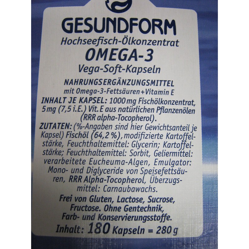 GESUNDFORM Omega-3 1,000 mg Capsules Pack of 180