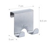 Relaxdays Door Set of 4, Stainless Steel, Double Hooks, for