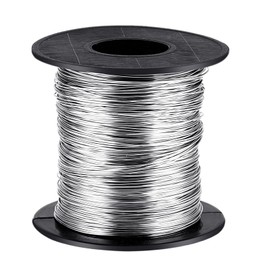 Lusofie 1 Roll 304 Stainless Steel Wire 0.4mm×137m Spring Steel Wire Wire for Crafts Stainless Steel Wire Silver Jewelry Beading Wire Hoop Wire Trap Wire for Jewellery Making
