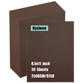 Hysiwen 20 Sheets Brown Cardstock 8.5 x 11 Inches, 250gsm/92 lb Thick Craft Paper for Making Cards, Invitations, Paper Crafts or Drawing