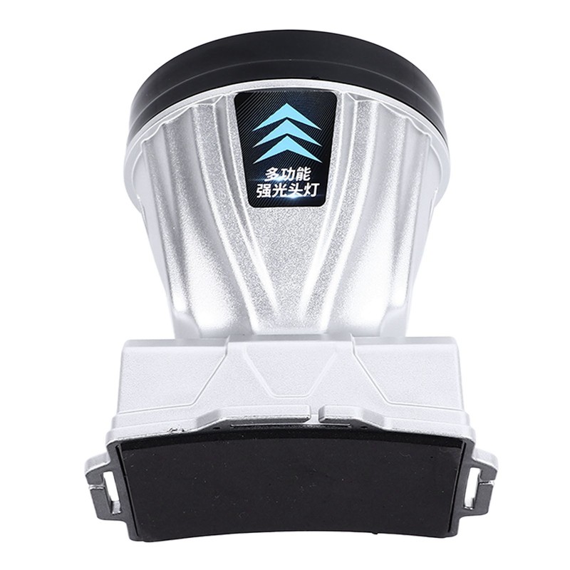 Super Bright Headlamp 90000lm Silver Rechargeable 1600mAh Battery Adjustable Headband